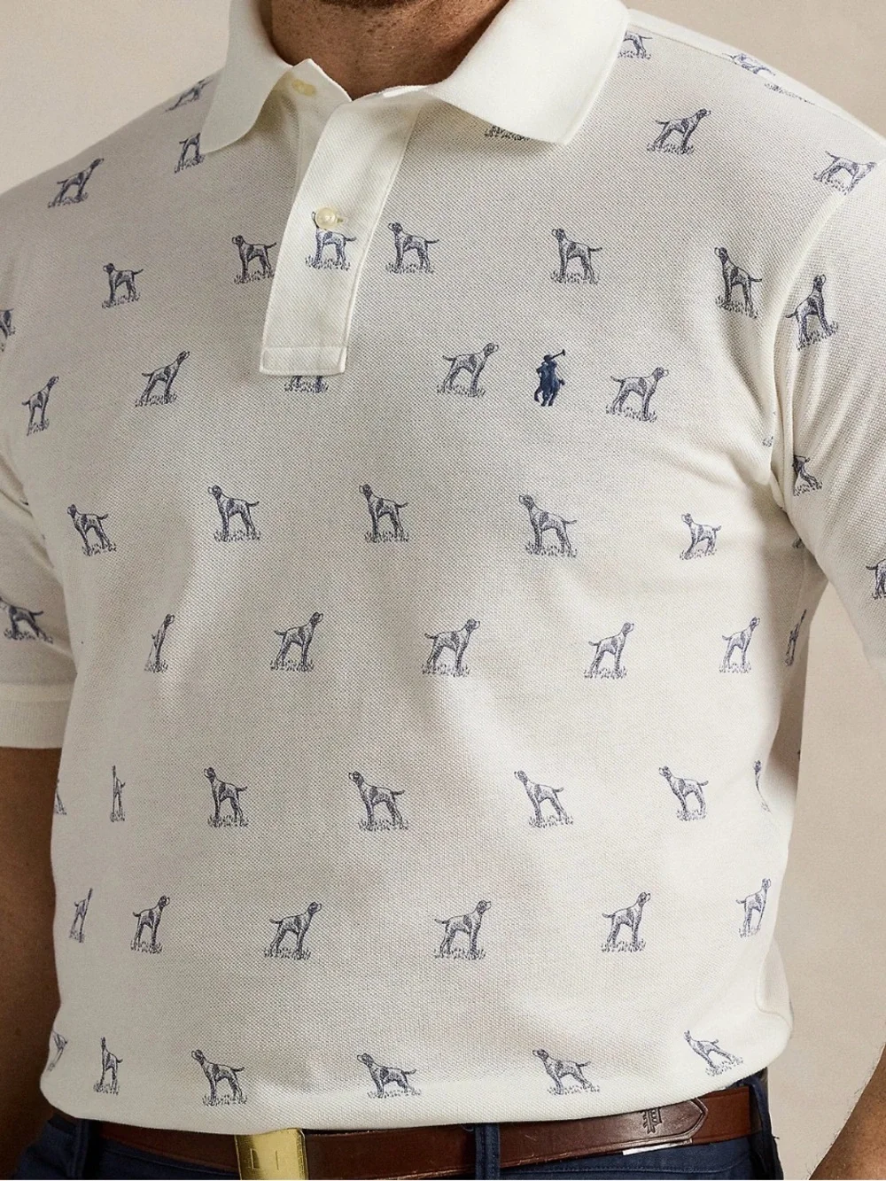 Polo Ralph Lauren Big & Tall Dog-Print Mesh Polo Shirt SZ: 3X
